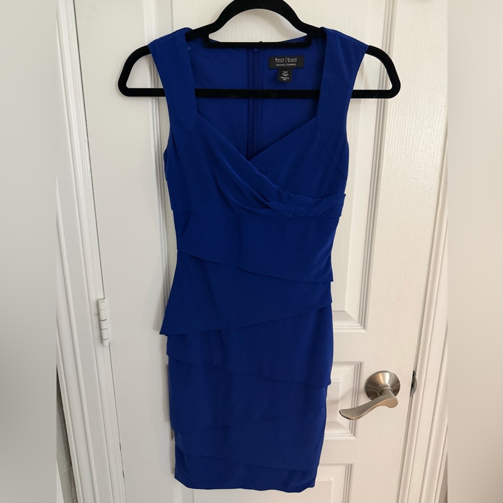 White House Black Market Women's Blue Layered Midi Dress